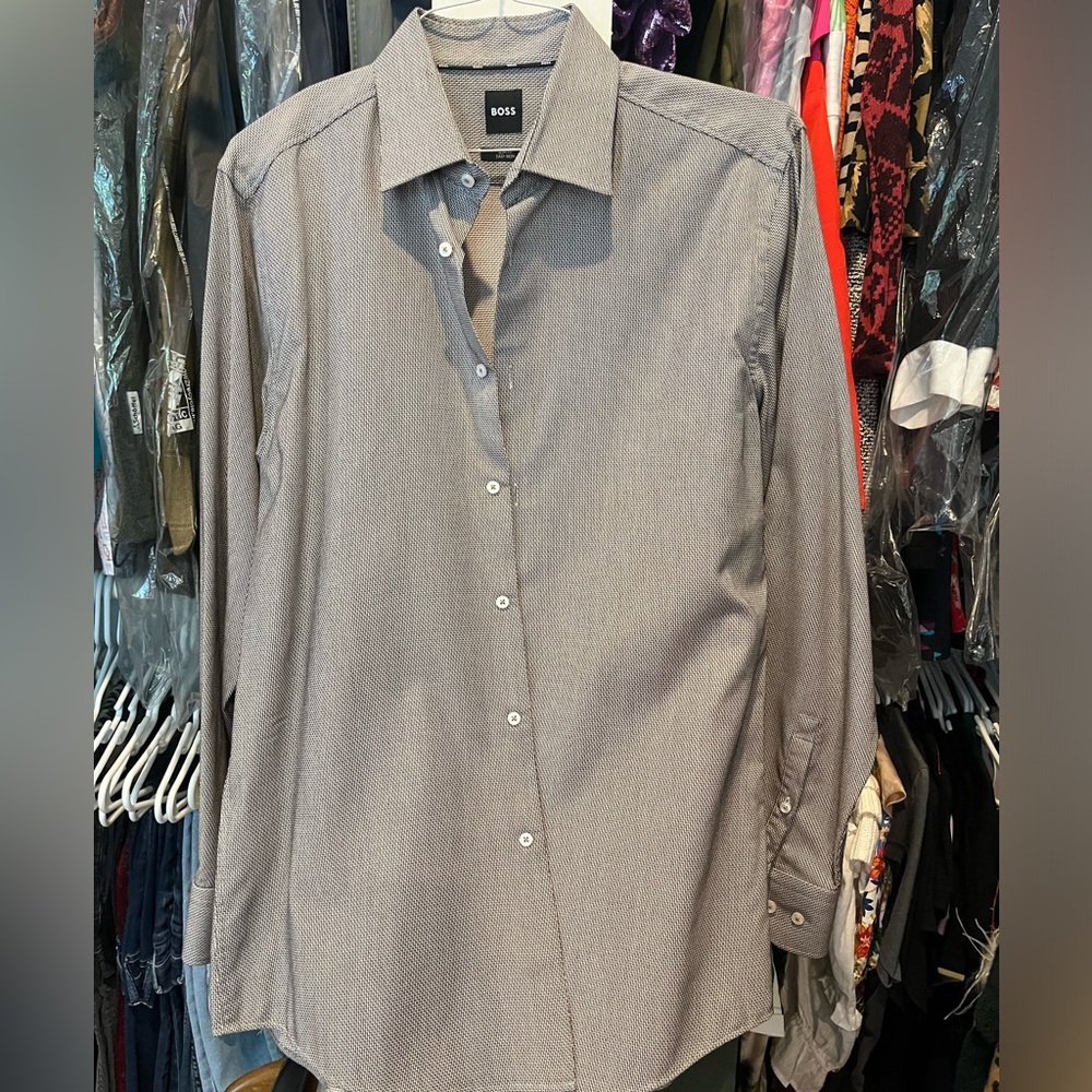 NWOT BOSS Men's Slim Fit Dress Shirt Sz L